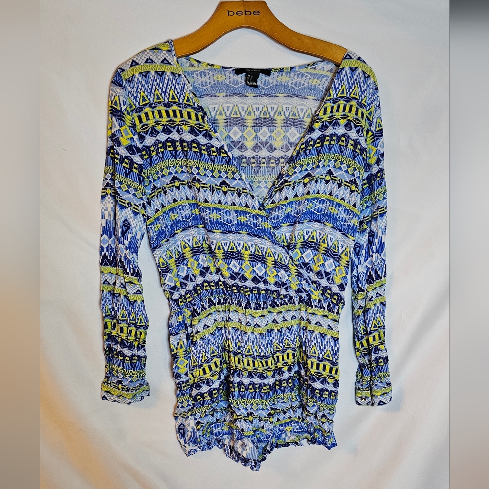 Forever 21 Blue & Yellow Romper